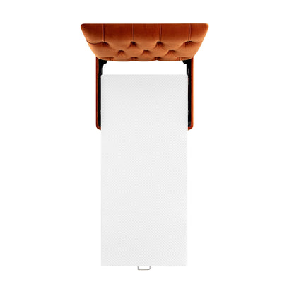 Portland Single Buttoned Fold-Out Bed in Ottoman, Rust Velvet