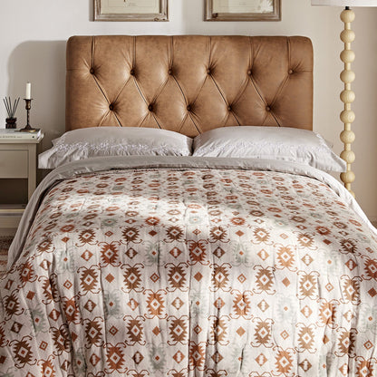 Portland Small Double Buttoned Fold-Out Bed in Ottoman, Tan Faux Suede