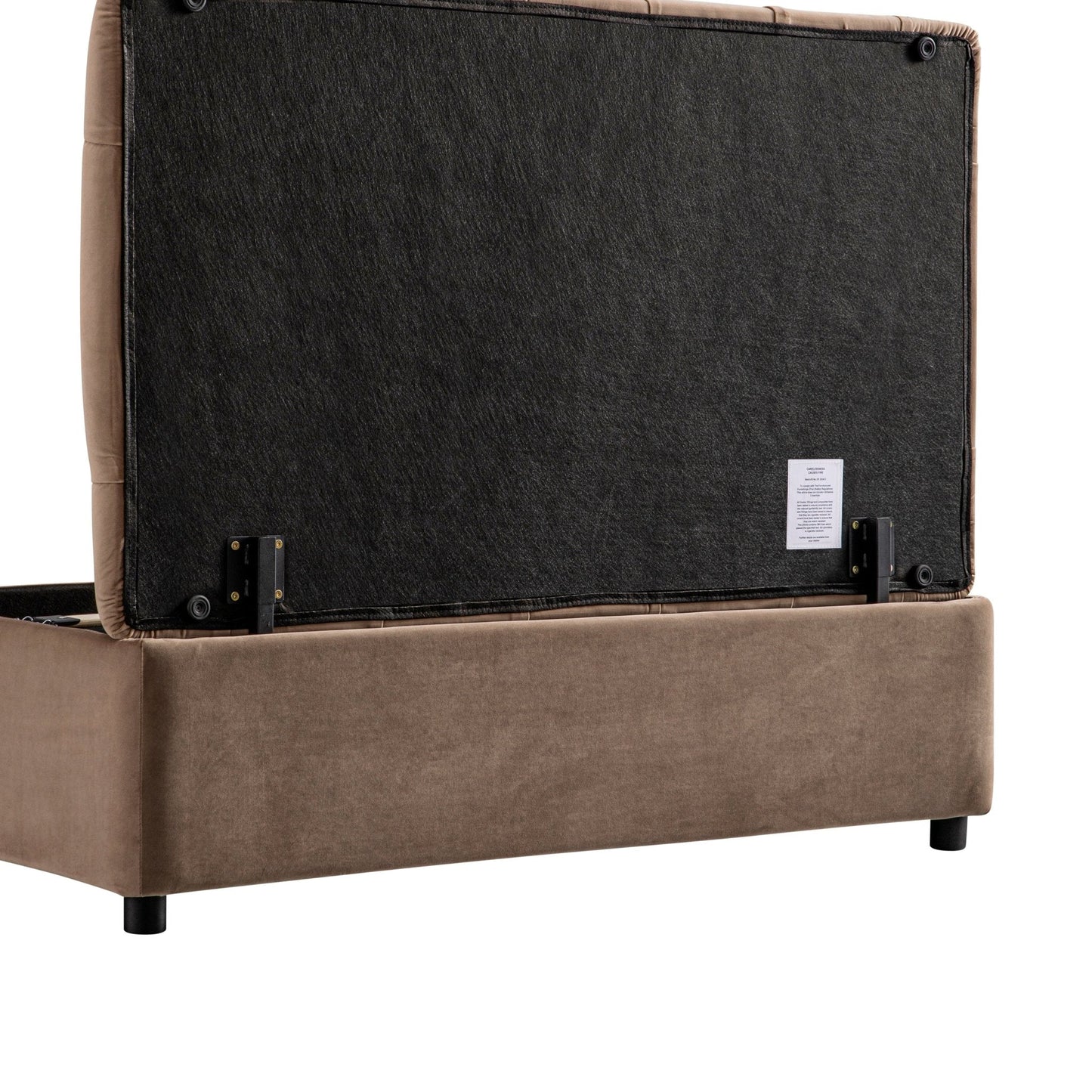 Portland Small Double Buttoned Fold-Out Bed in Ottoman, Mink Velvet