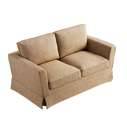 Fitz Skirted 2-Seater Sofa, Apricot Linen Blend