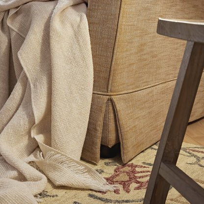 Fitz Skirted 2-Seater Sofa, Apricot Linen Blend