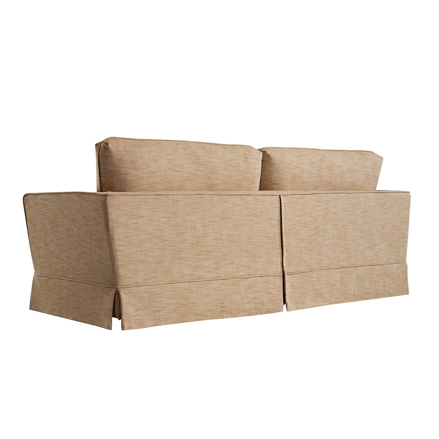 Fitz Skirted Large 3-Seater Sofa, Apricot Linen Blend