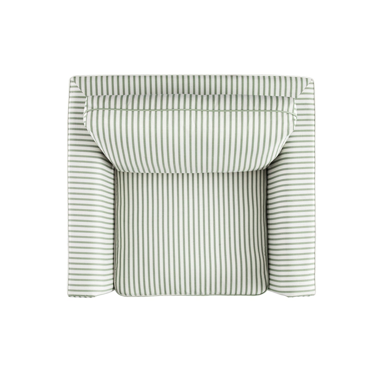 Fitz Skirted Armchair, Sage Striped Linen Blend