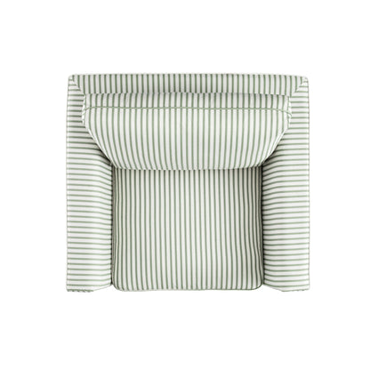 Fitz Skirted Armchair, Sage Striped Linen Blend