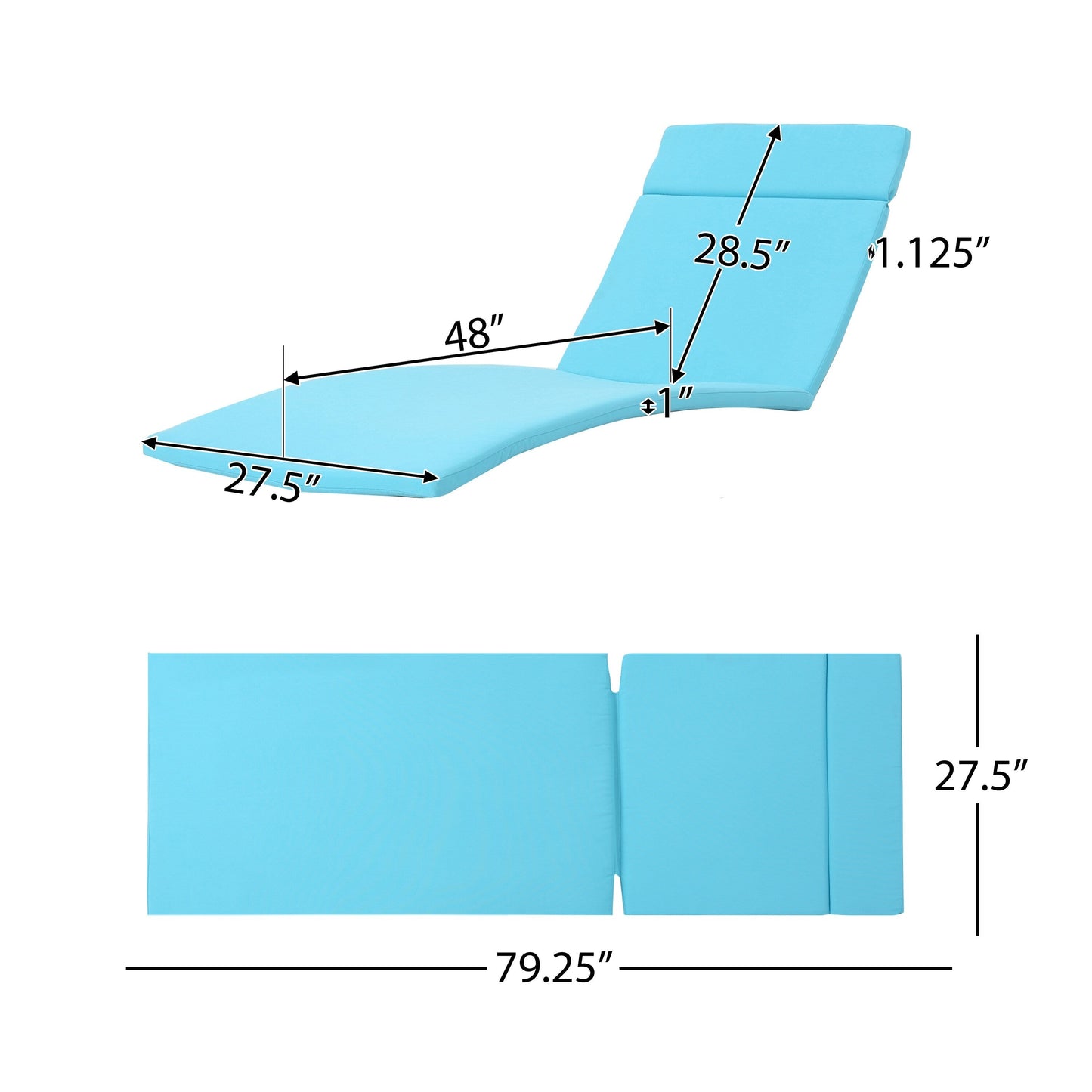 Salem Outdoor Cushion Set for Chaise Lounge - Cushions only (Set of 2) by Christopher Knight Home - 79.25L x 27.50W x 1.50H