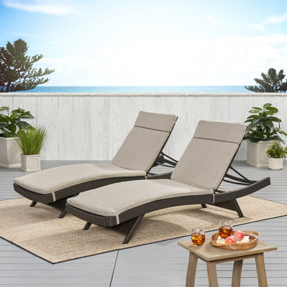 Salem Outdoor Cushion Set for Chaise Lounge - Cushions only (Set of 2) by Christopher Knight Home - 79.25L x 27.50W x 1.50H