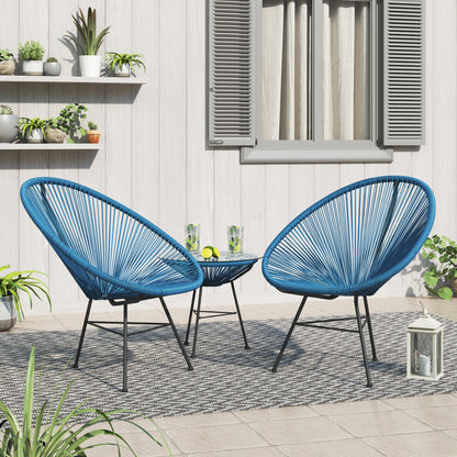 Corvus Sarcelles 3-Piece Modern Wicker Acapulco Bistro Set