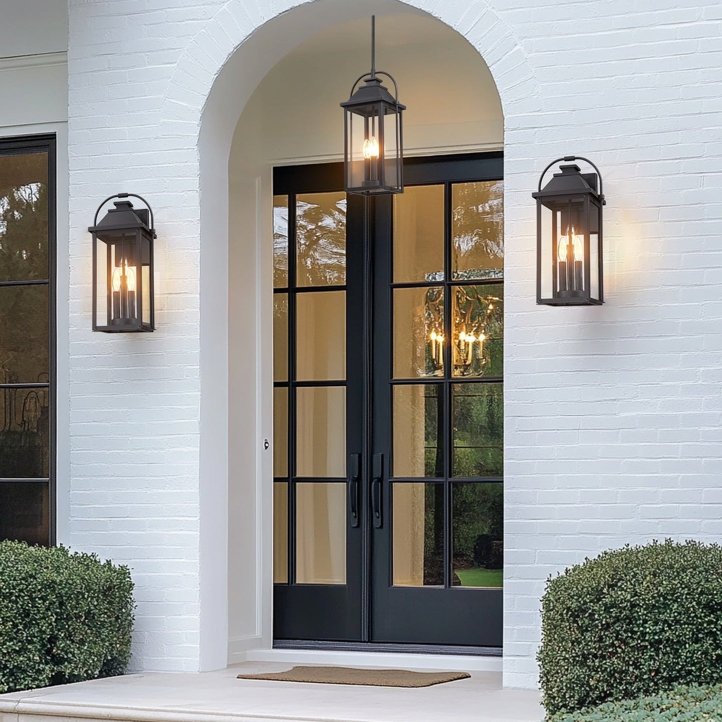 Brits Black Outdoor Wall Lantern Sconce Light