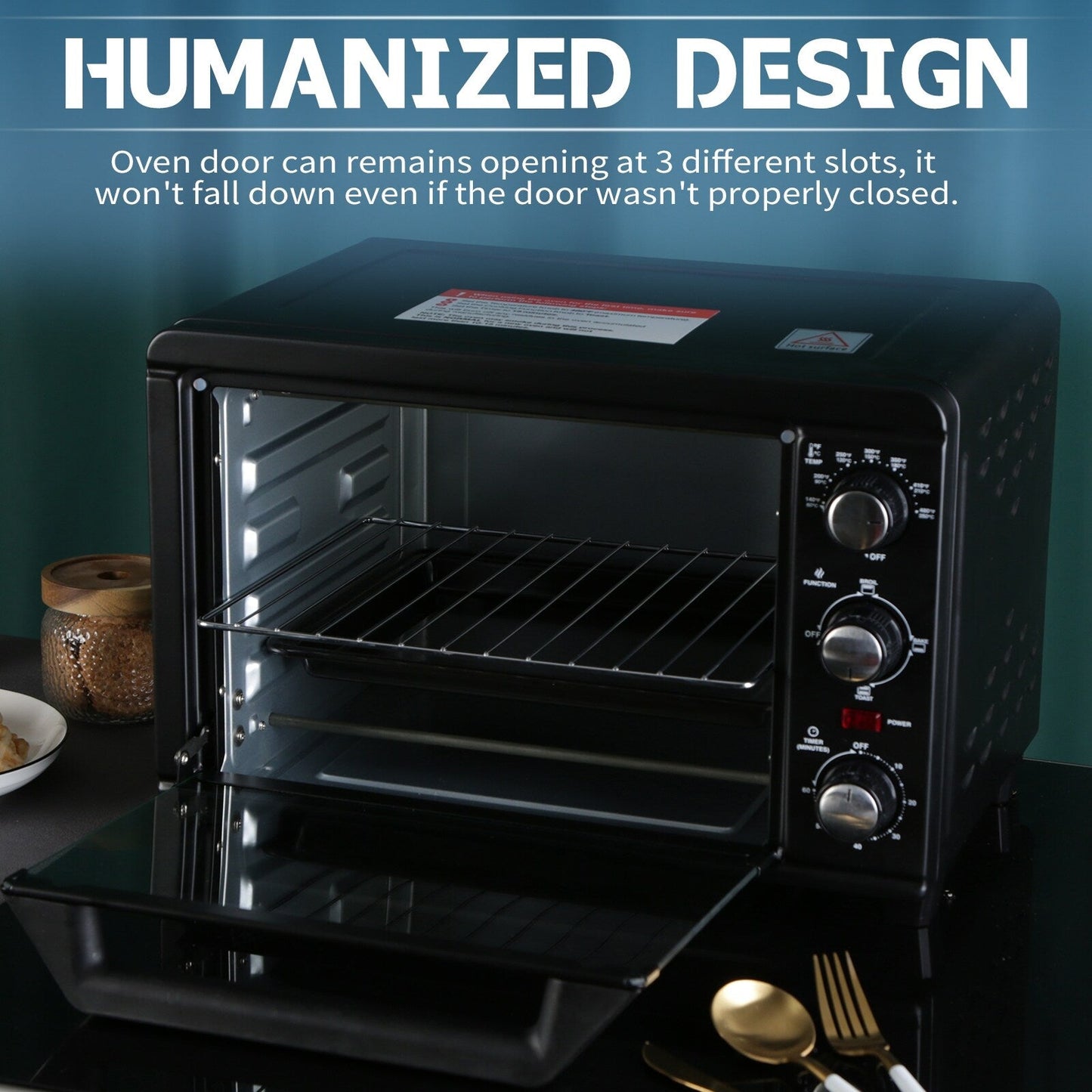 Simple Toaster Oven with 20Litres Capacity,Compact Size Countertop Toaster, Easy to Control with Timer-Bake-Broil-Toast Setting