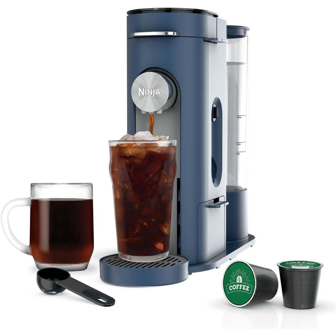 Single-Serve Coffee Maker, K-Cup Compatible, 56oz Reservoir, 6-24oz Brew Sizes, Iced Coffee Option