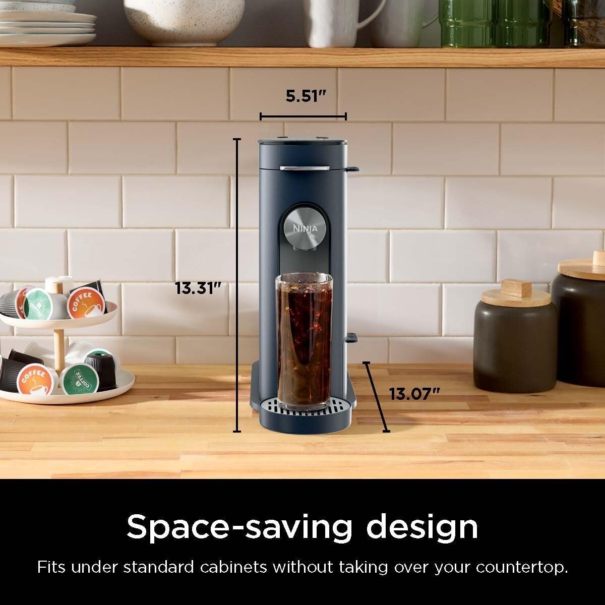 Single-Serve Coffee Maker, K-Cup Compatible, 56oz Reservoir, 6-24oz Brew Sizes, Iced Coffee Option