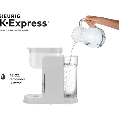 Single Serve K-Cup Coffee Maker, 3 Brew Sizes, Strong Brew, 42oz Reservoir, Warm Stone