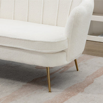 Small Mini Room Couch Two-Seater Sofa with Gold Metal Leg - 2 Seat