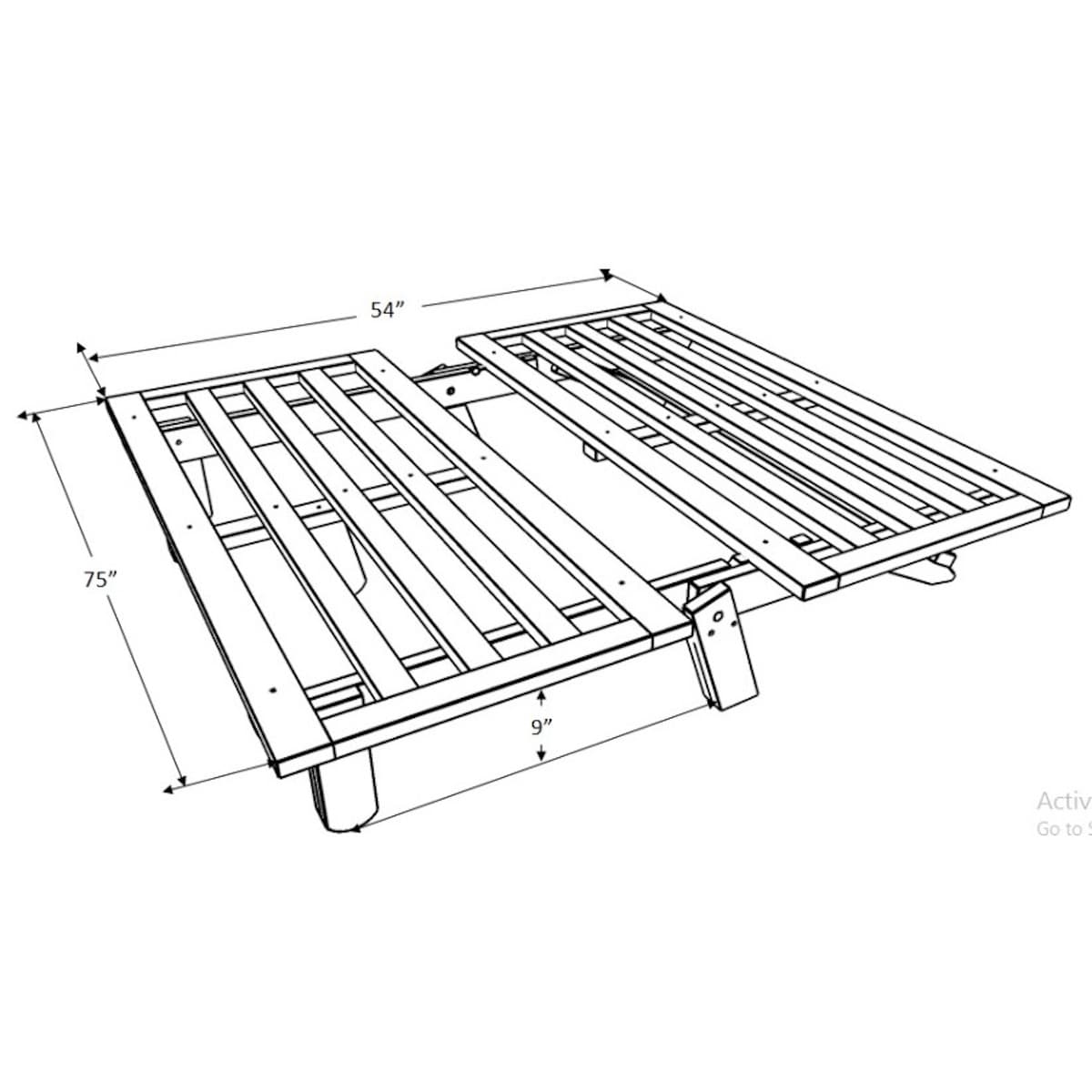 Somette Carson Futon Frame in Java Finish (Mattress not included)