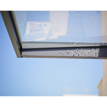 Sophia 3 ft. Grey Clear Door and Window Awning