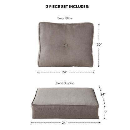 Sunbrella 2-Piece Premium Deep Seat Outdoor Cushion Set