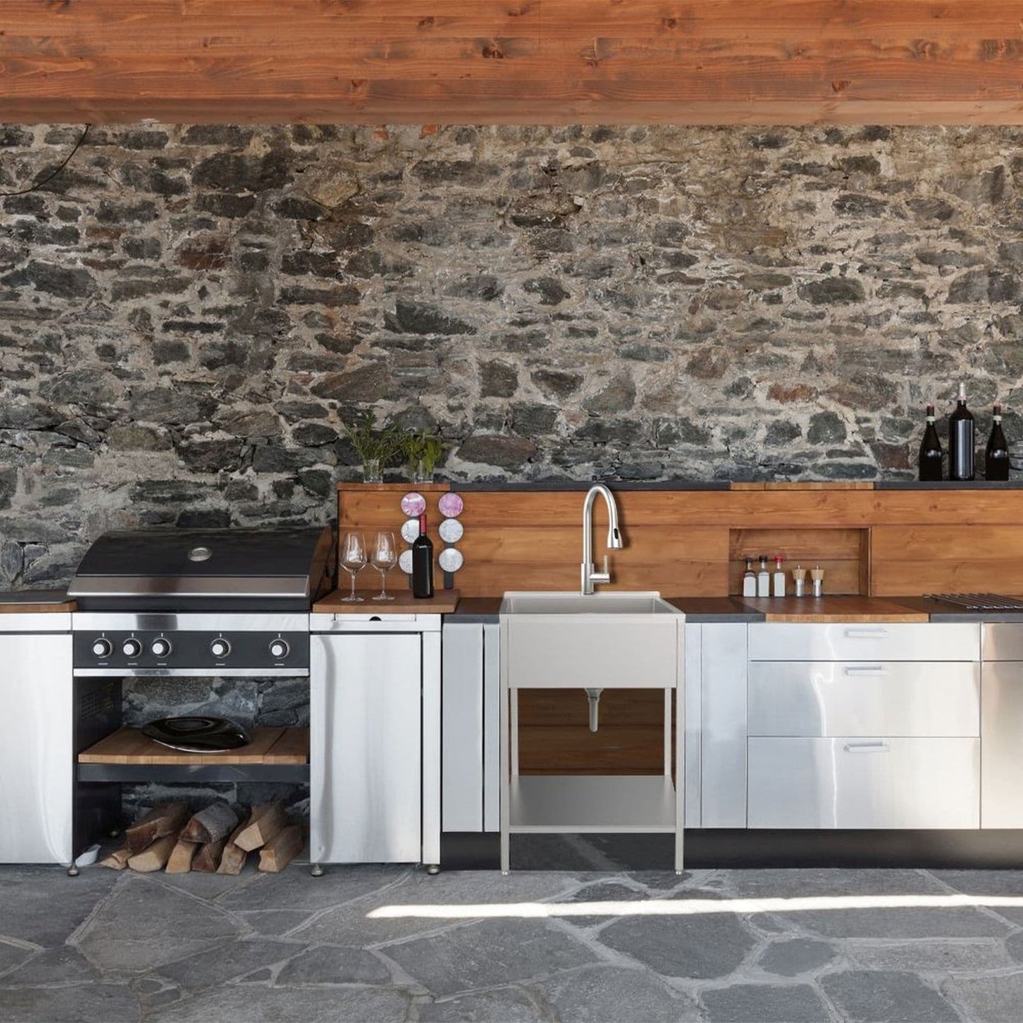 Transolid EWS-2422S 24-in W x 22-in D x 35-in H Stainless Steel Laundry Sink and Wash Stand - 24-in x 22-in