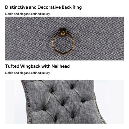 Upholstered Tufted Velvet Dining Chair with Solid Wood Legs Set of 6