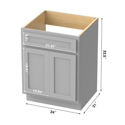 Vanity Art 24-inch Solid Wood Single Sink Bathroom Vanity Cabinet