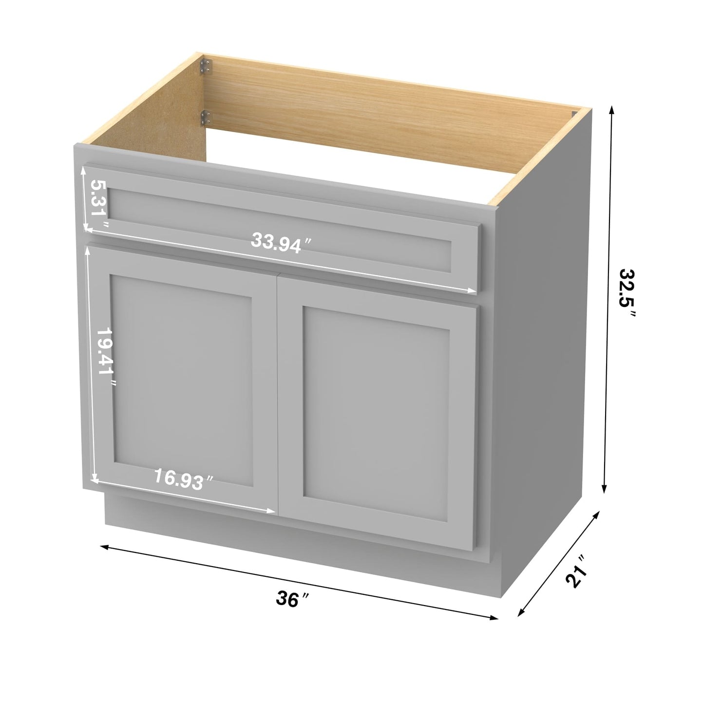 Vanity Art 36 Inch Single Sink Bathroom Vanity Cabinet