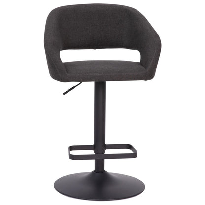 Modern Upholstered Adjustable-Height Barstool with Rounded Back