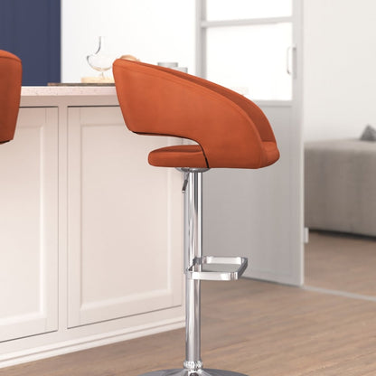 Modern Upholstered Adjustable-Height Barstool with Rounded Back