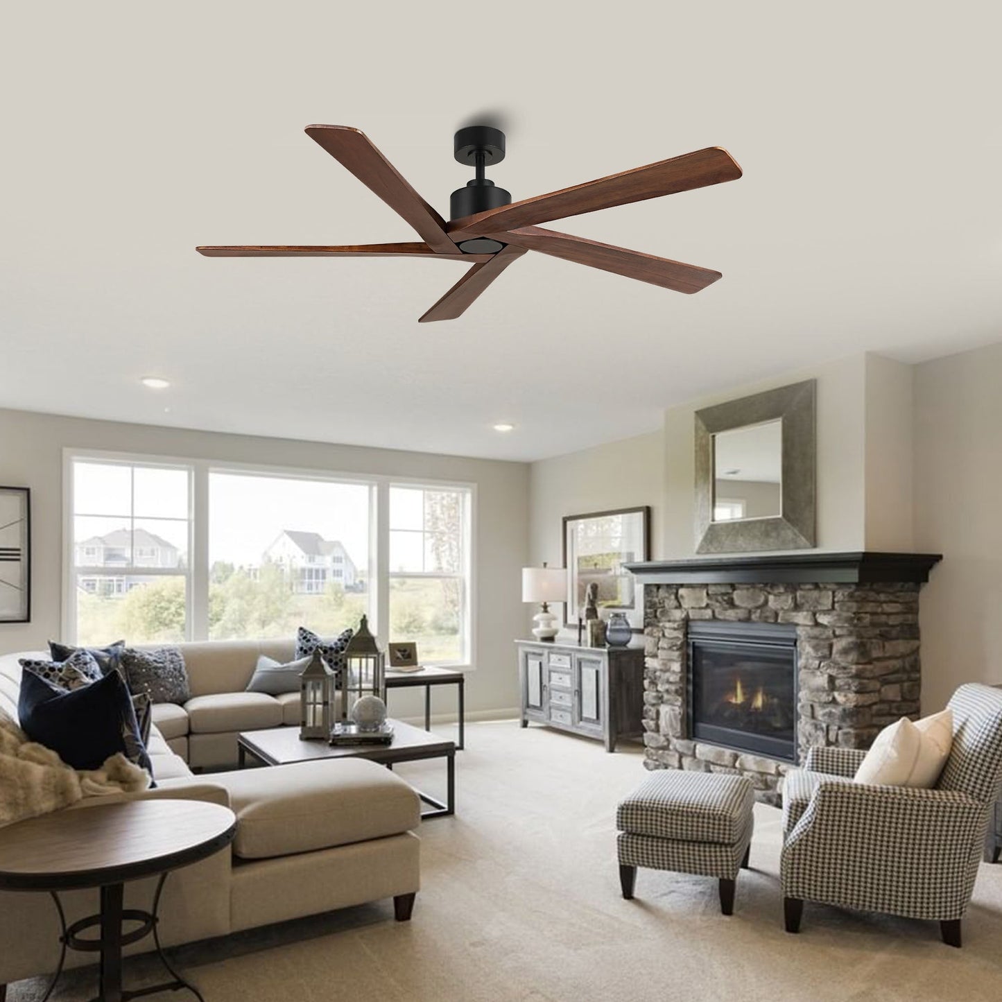 WINGBO 54 Inch DC Motor Indoor Ceiling Fan without Lights - N/A