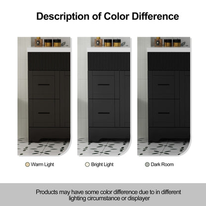 Wavy Line 30/36/48 Bathroom Vanity Set with Sink & Faucet