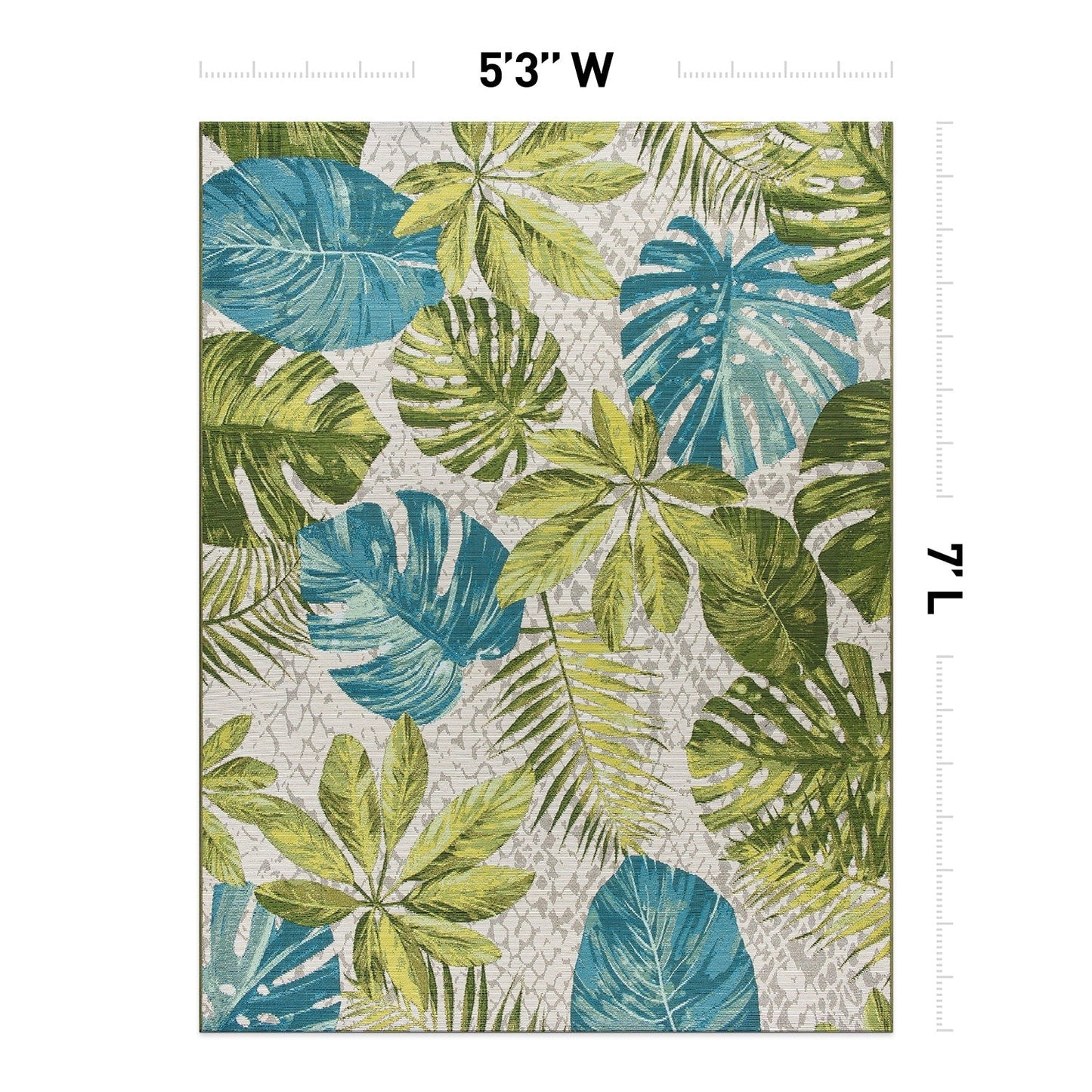World Rug Gallery Contemporary Tropical Floral Indoor/Outdoor Area Rug