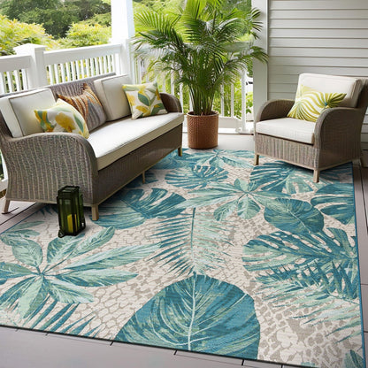 World Rug Gallery Contemporary Tropical Floral Indoor/Outdoor Area Rug