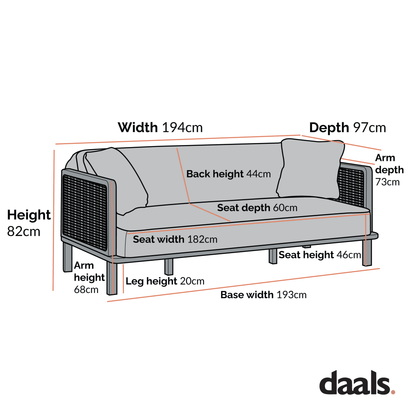 Pienza Cane Sofa Bed, Moss Green Velvet with Walnut Frame