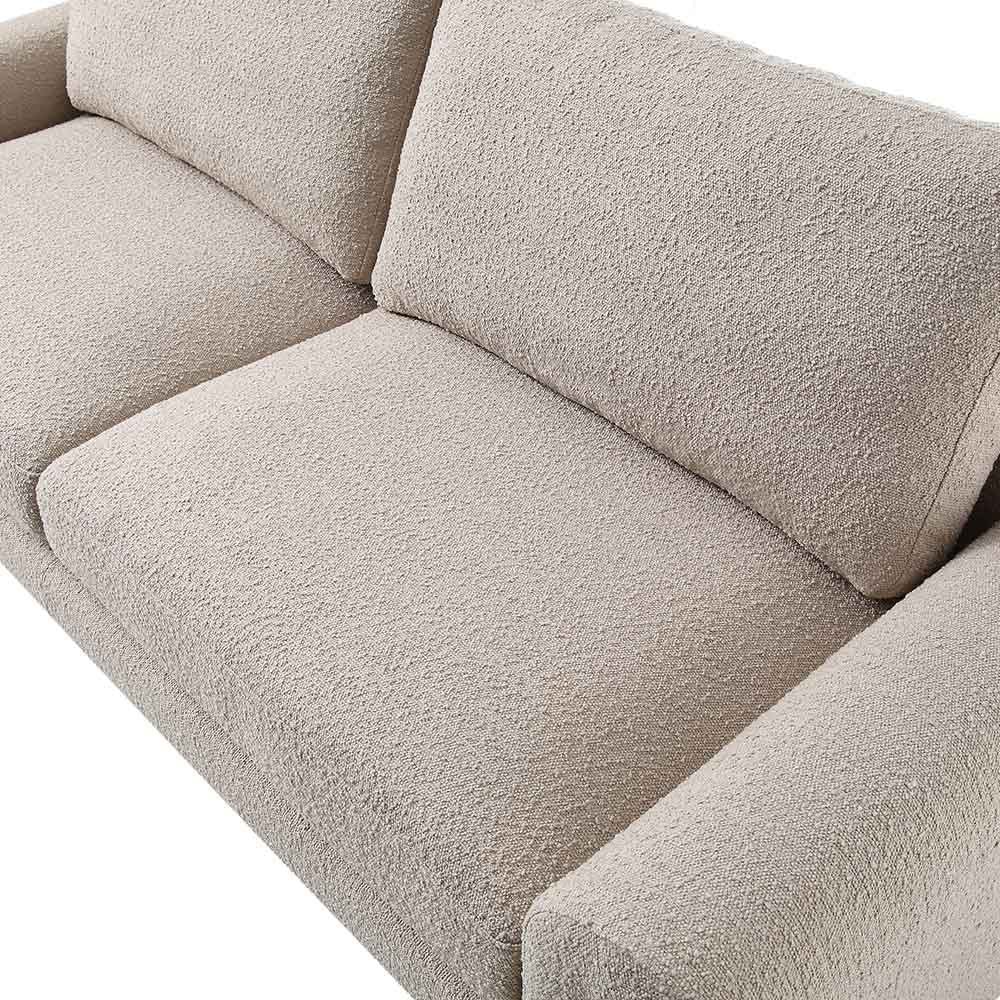 Hampstead Taupe Boucle Curved 3-Seater Sofa
