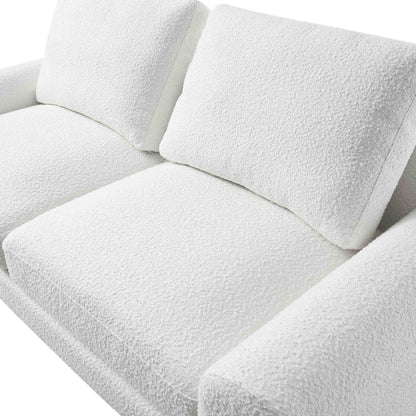 Hampstead White Boucle Curved 2-Seater Sofa