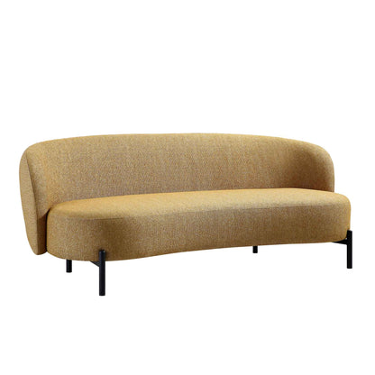 Amboise 3-Seater Curved Sofa with Ball Cushions, Marigold Textured Fabric