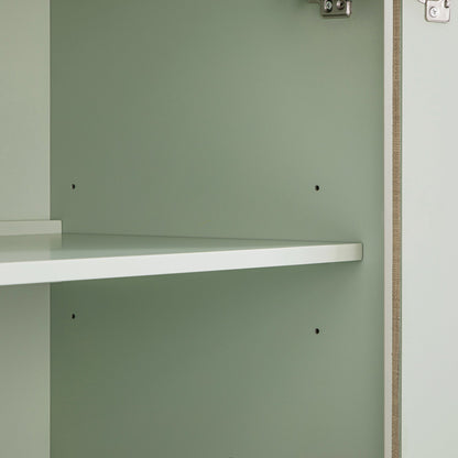 Maude Large Storage Cabinet, Muted Pistachio Ash with Raffia