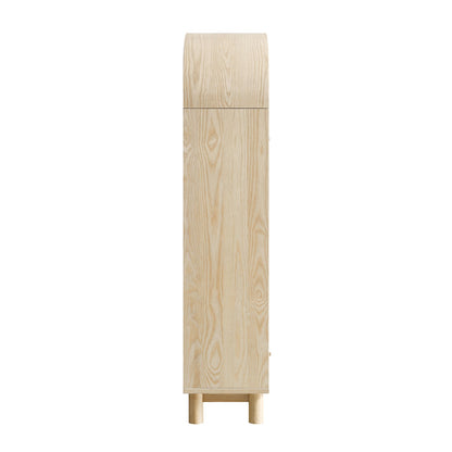 Maude Large Storage Cabinet, Natural Ash with Raffia