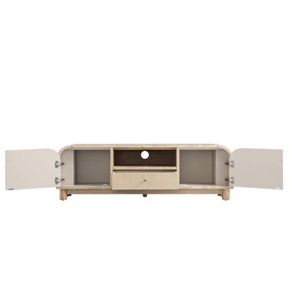Maude TV Unit, Natural Ash with Raffia