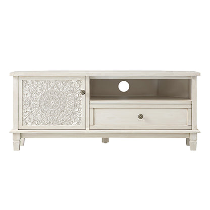 Chantilly Whitewashed Corner TV Unit