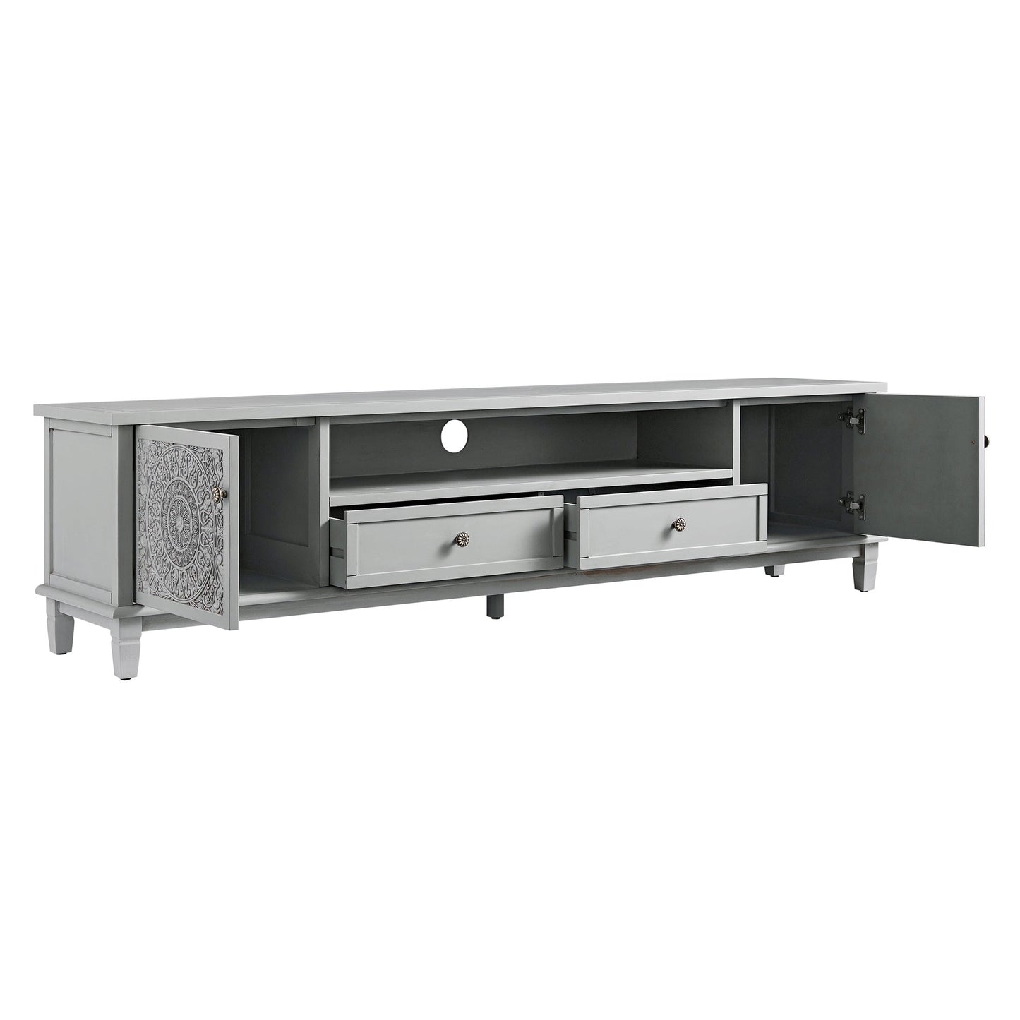Chantilly Mid Grey 200cm Wide TV Unit