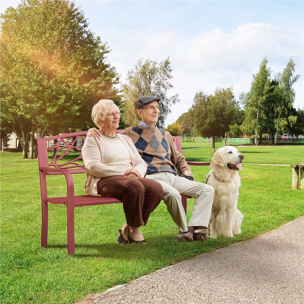 Yaheetech Patio Garden Bench Outdoors Metal Porch Chair - N/A