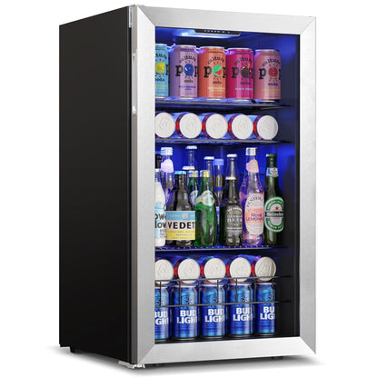 Yeego 19 Inch 140 Cans Single Zone Freestanding Beverage Cooler Refrigerator - 19 inch